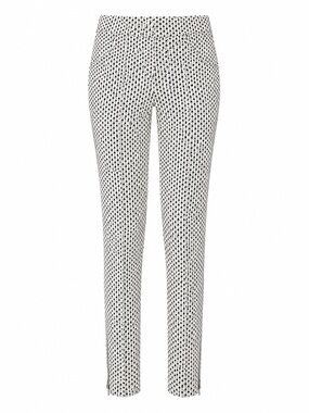 Joseph Ribkoff Black & Ivory Geometric Pull On Ankle Pants Size 8 Stretch Career